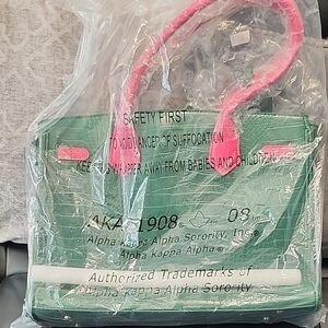 Alpha Kappa Alpha Green and Pink Tote Bag